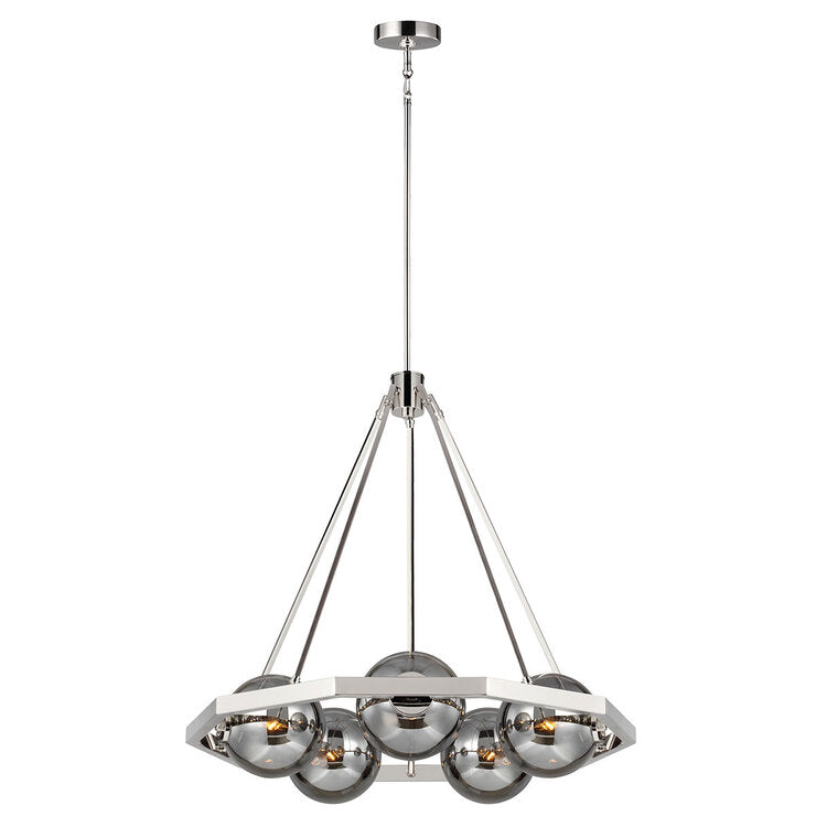Quintiesse Feiss 5 Light Harper Chandelier in Polished Nickel Model